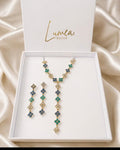 Collier & boucle d’oreille FLORA BLUE