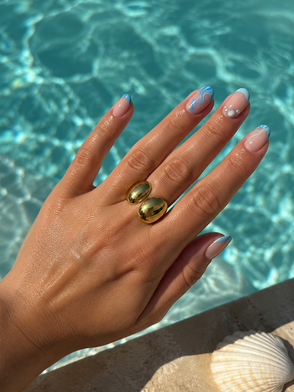 Bague Ovalia – Acier Inoxydable Doré