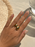 Bague Ovalia – Acier Inoxydable Doré